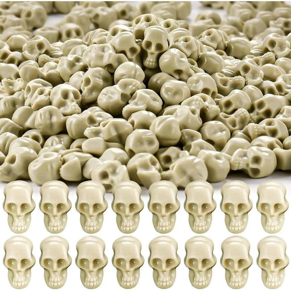 150 Pc Mini Resin Skulls Halloween Decor Spooky Party Props